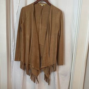 Gianni Bini Camel Fringe Cape